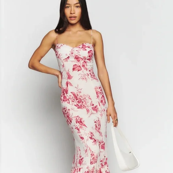 Reformation Fallon Floral Pink Maxi Dress - Picture 4 of 15
